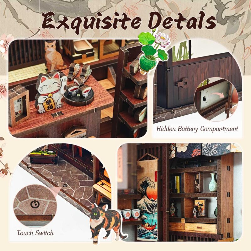 Lynnuo Sakura Tea Pavilion DIY Book Nook Kit