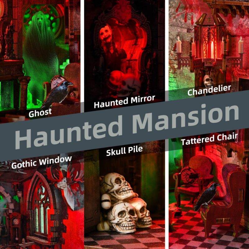 Fifijoy Haunted Horror DIY Book Nook Kit with LED