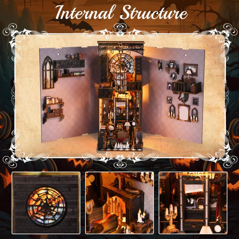 Toyqi Spooky Alley DIY Book Nook Kit with LED