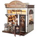 Antreatu Retro Coffee Shop DIY Book Nook Kit with LED