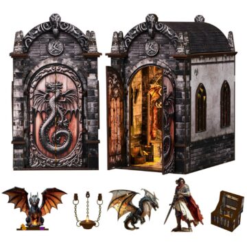 Soothee Dragon Castle DIY Book Nook Kit with LED
