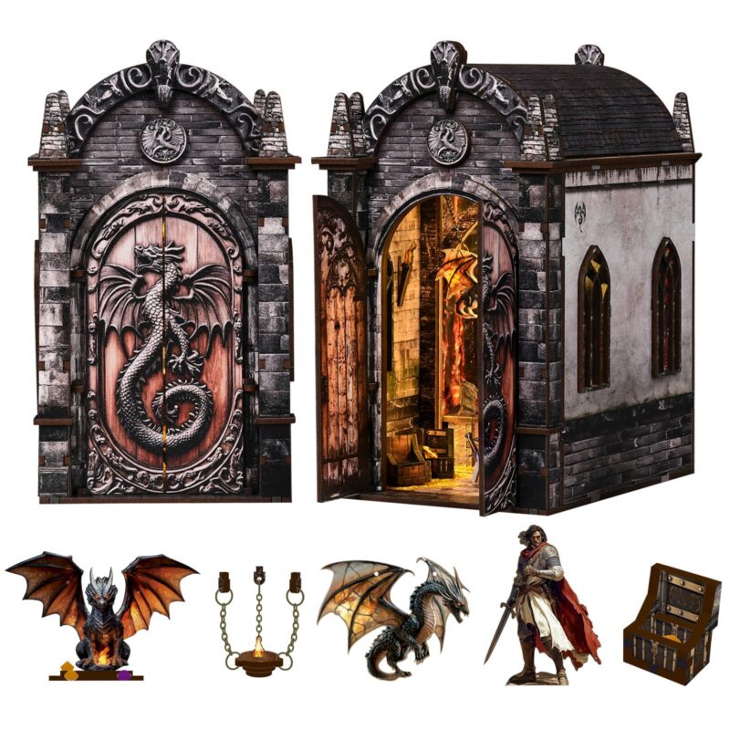 Soothee Dragon Castle DIY Book Nook Kit with LED Soothee Dragon Castle DIY Book Nook Kit with LED