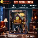 Mostcloud Halloween Witch's House DIY Book Nook Kit with LED