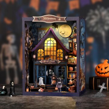 Mostcloud Halloween Witch’s House DIY Book Nook Kit with LED
