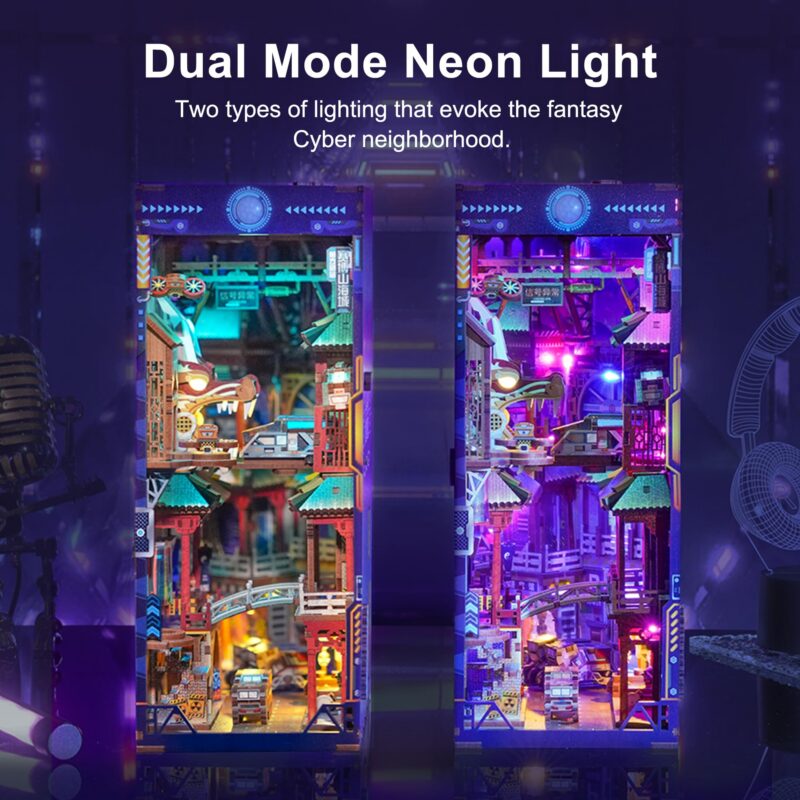 Tonecheer Cyber City DIY Book Nook Kit with LED