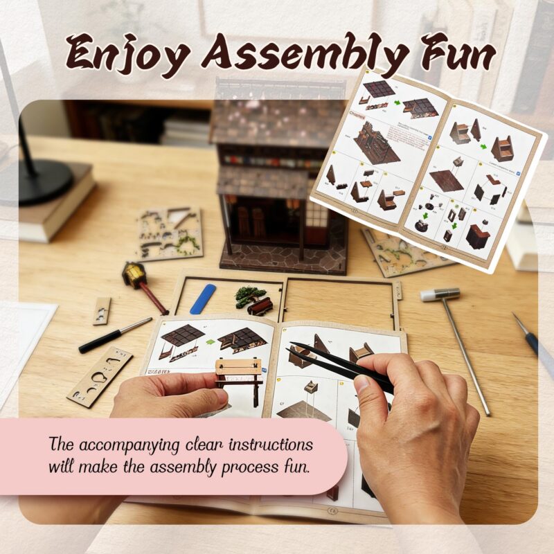 Lynnuo Sakura Tea Pavilion DIY Book Nook Kit