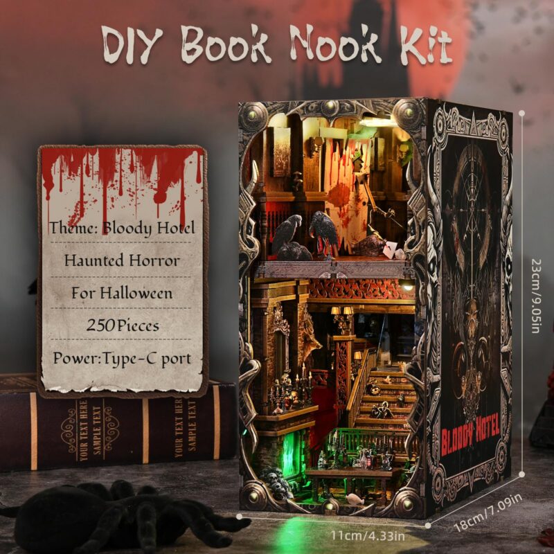 Droicc Bloody Hotel DIY Book Nook Kit with LED
