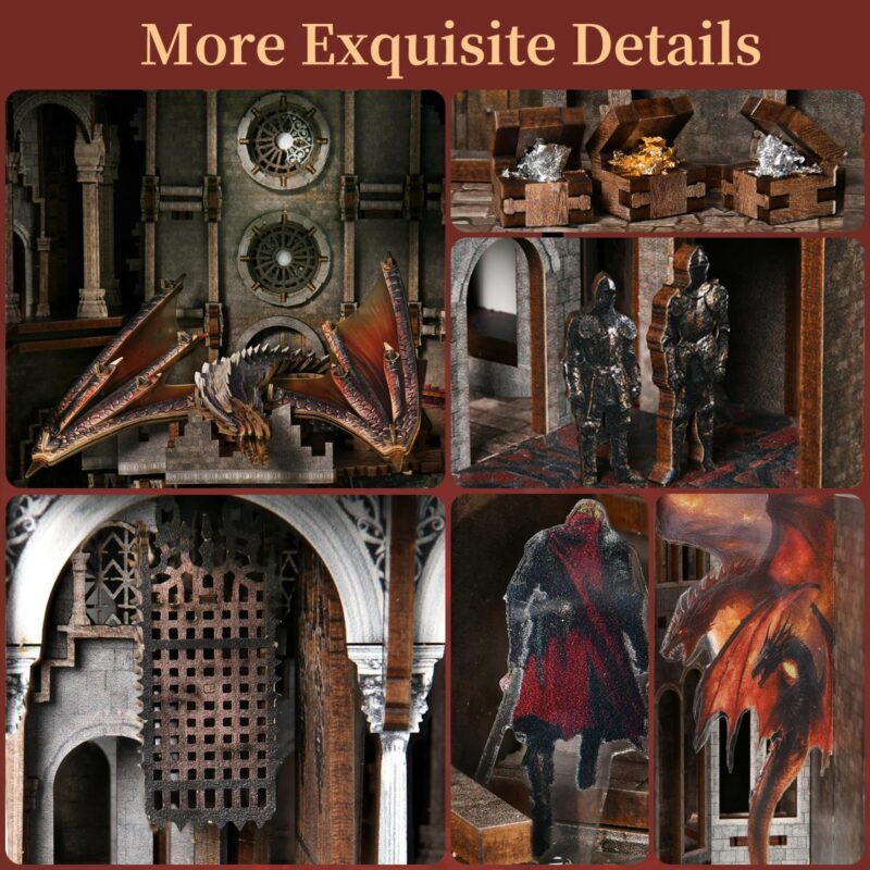 MiniCity Ember Castle DIY Book Nook Kit with LED