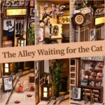 Antreatu Sakura Cat Alley DIY Book Nook Kit with LED