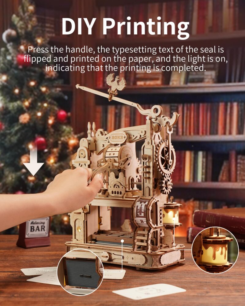 Rokr Classic Printing Press 3D Wooden Puzzle