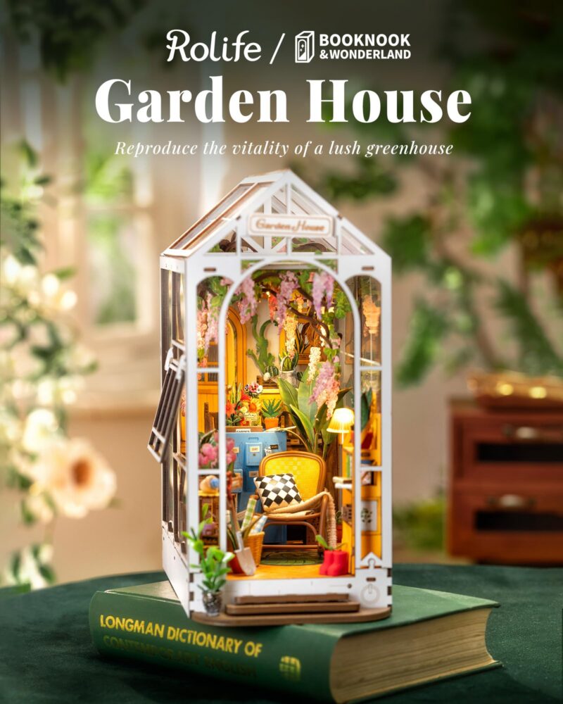 Rolife Garden House DIY Book Nook Kit with LED