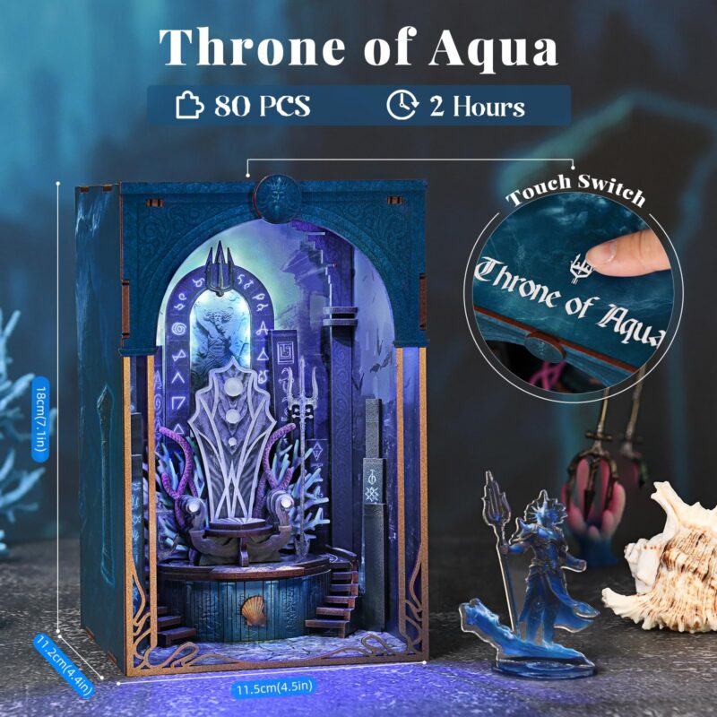 MiniCity Throne of Aqua DIY Book Nook Kit with LED