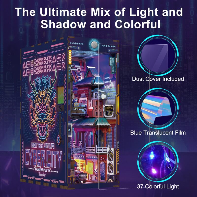 Tonecheer Cyber City DIY Book Nook Kit with LED