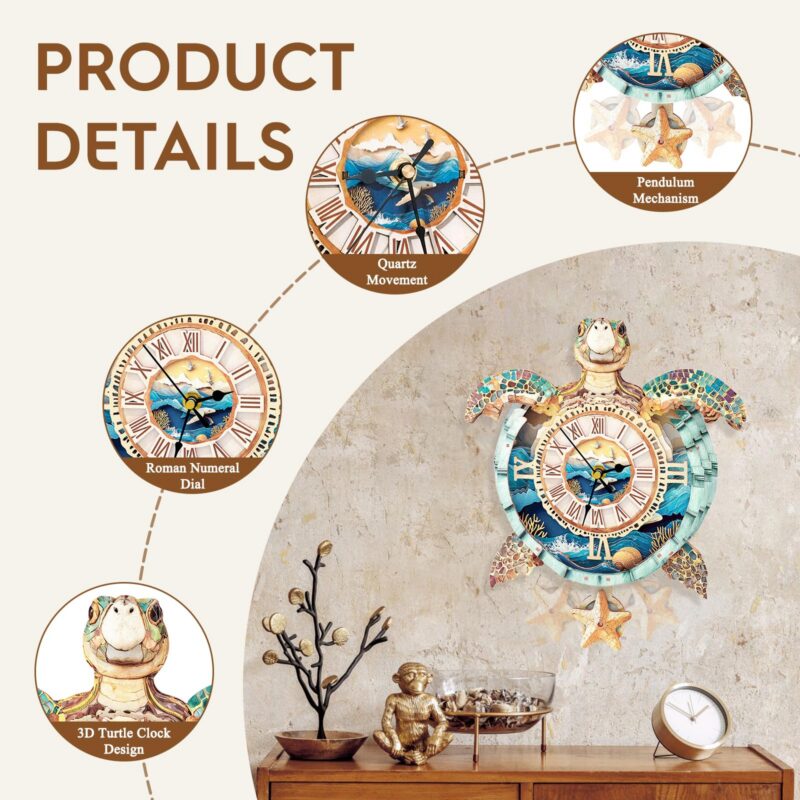 Cutywood Sea Turtle 3D Wooden Clock Puzzle