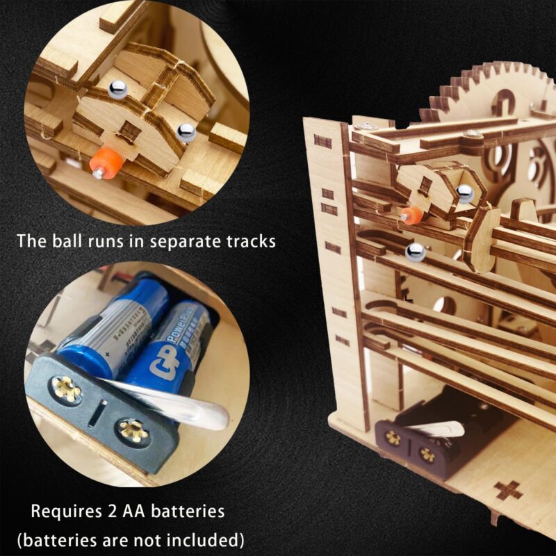 Iqietoy Motorized Gear Lift 3D Wooden Marble Run