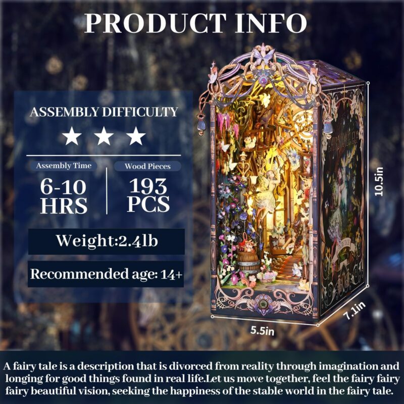 Ozjay Fairy Tale Elves DIY Book Nook Kit with LED