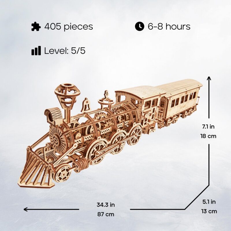 Wood Trick Toy Train Set 3D Wooden Model Kit