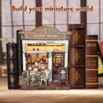 Antreatu Retro Coffee Shop DIY Book Nook Kit with LED