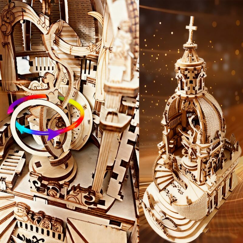 Faucly 100-Piece 3D Wooden Music Box Puzzle