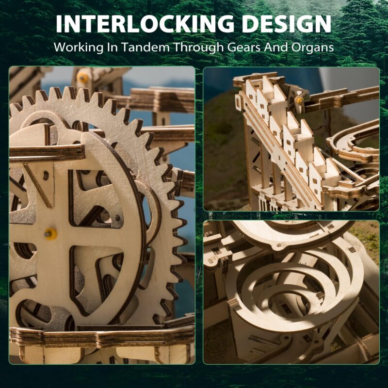 Rokr Waterwheel Coaster 3D Wooden Marble Run