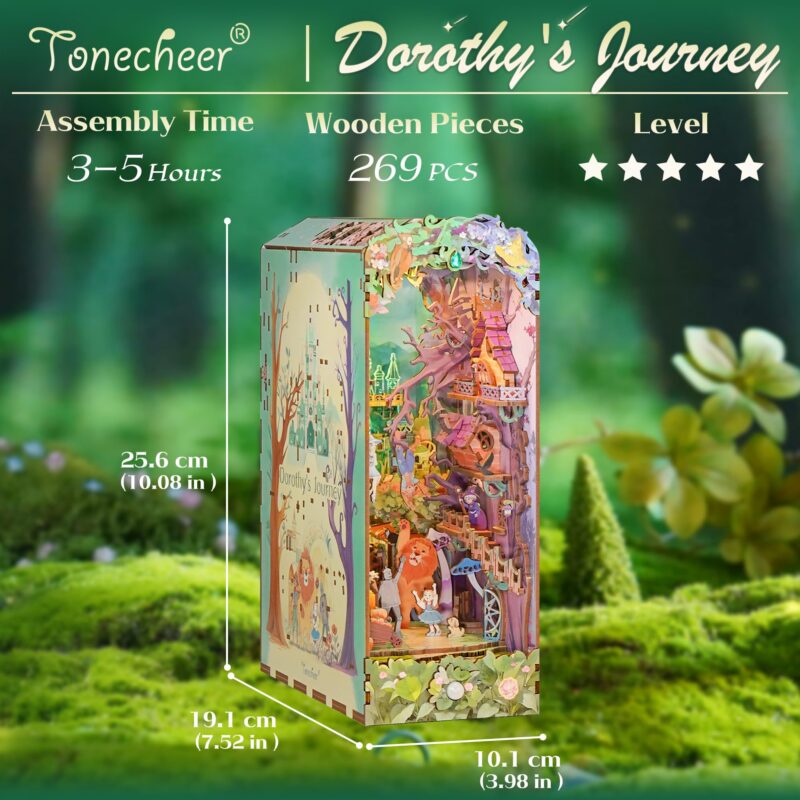 Tonecheer Fairy Tale Forest DIY Book Nook Kit with LED