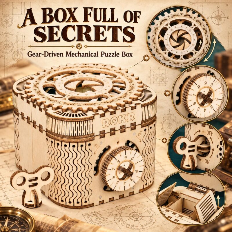 Rokr Mechanical Treasure Box 3D Wooden Puzzle