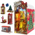 QuesEfflore Christmas Village DIY Book Nook Kit with LED