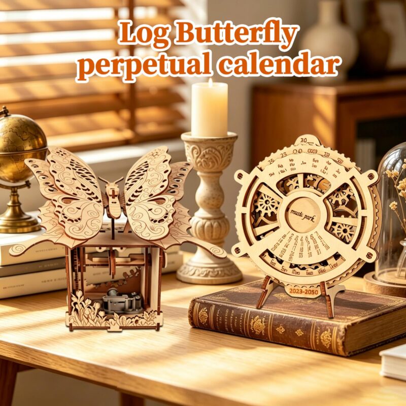 Music Park Butterfly & Calendar 3D Wooden Puzzle