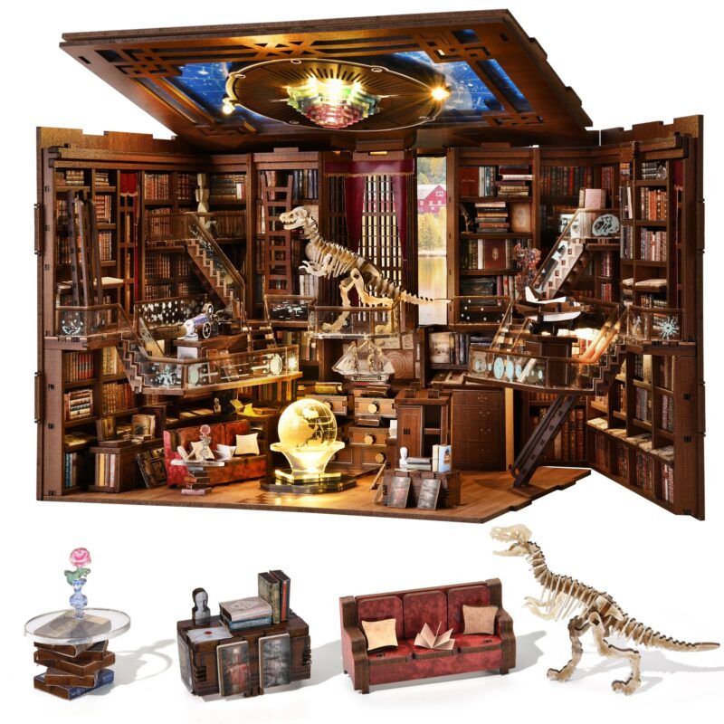 MiniCity Beyond Library Max DIY Book Nook Kit with LED