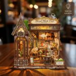 Lorenook Floral Mark Cafe DIY Book Nook Kit with LED