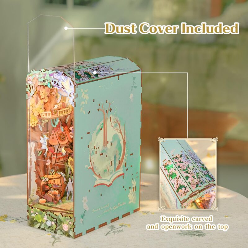 Tonecheer Fairy Tale Forest DIY Book Nook Kit with LED
