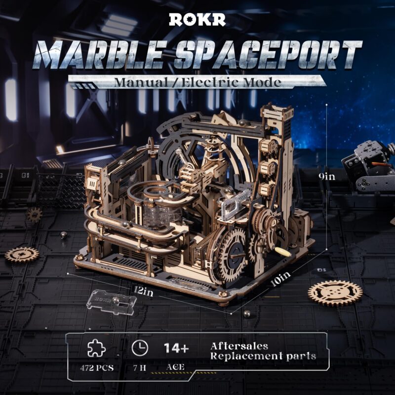 Rokr Marble Spaceport 3D Wooden Marble Run