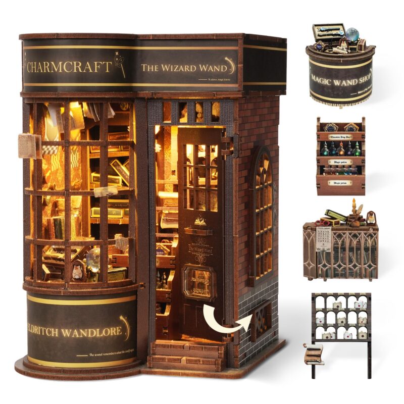 Funpola Wizard Wand Shop DIY Book Nook Kit with LED Funpola Wizard Wand Shop DIY Book Nook Kit with LED