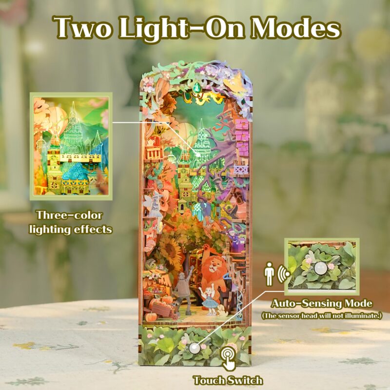 Tonecheer Fairy Tale Forest DIY Book Nook Kit with LED