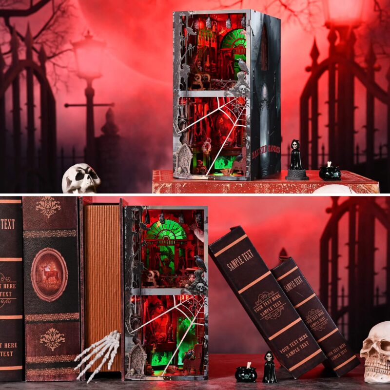 Fifijoy Haunted Horror DIY Book Nook Kit with LED