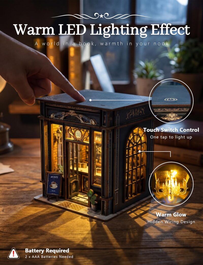 Boozuu Medieval Cafe DIY Book Nook Kit with LED