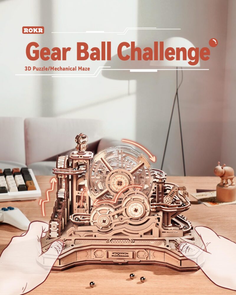 Rokr Gear Ball Challenge 3D Wooden Marble Run