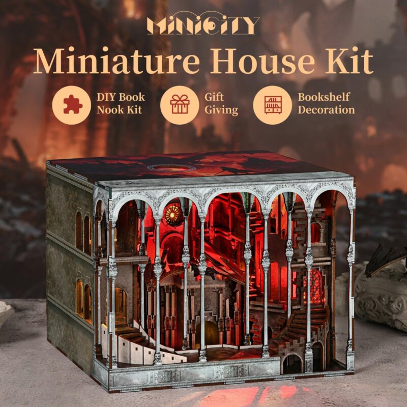 MiniCity Ember Castle DIY Book Nook Kit with LED