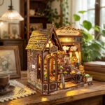 Lorenook Floral Mark Cafe DIY Book Nook Kit with LED