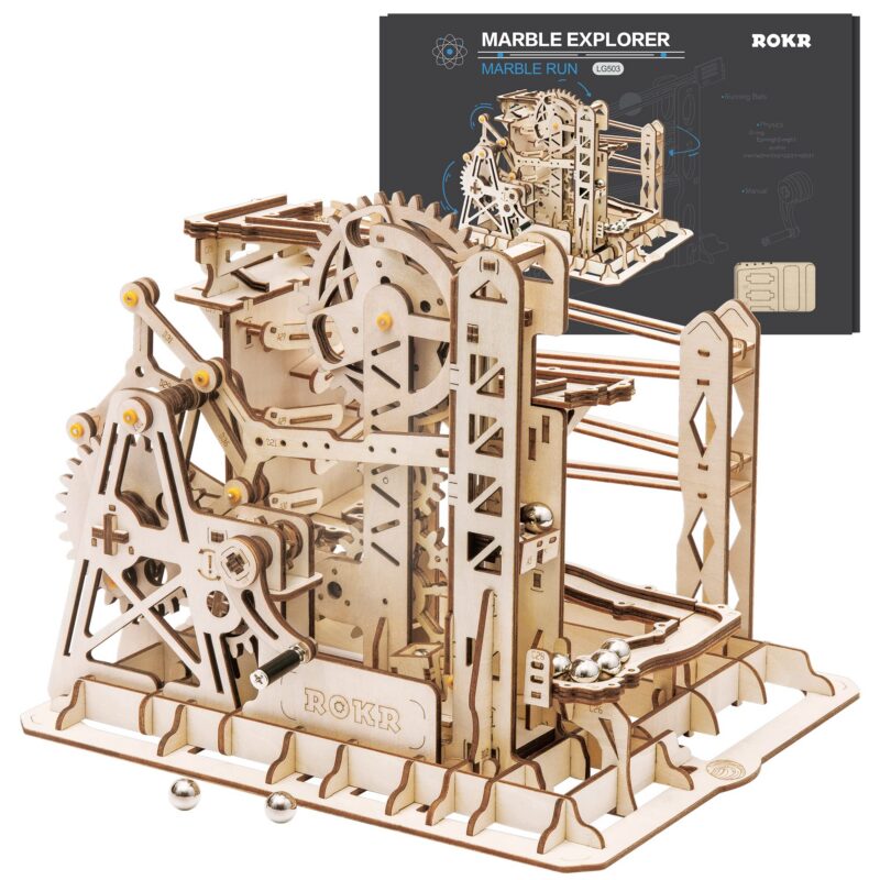 Rokr Lift Coaster 3D Wooden Marble Run Rokr Lift Coaster 3D Wooden Marble Run