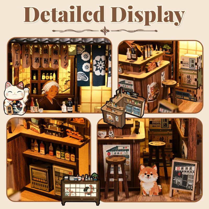 Kubelyx Japanese Izakaya DIY Book Nook Kit with LED