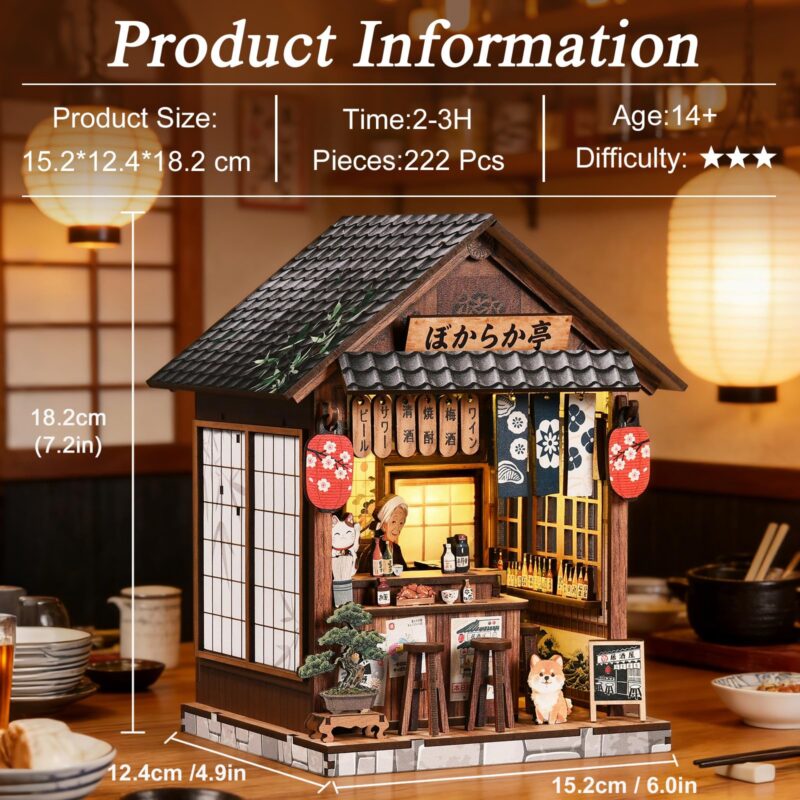 Kubelyx Japanese Izakaya DIY Book Nook Kit with LED