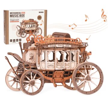 Rokr Stagecoach 3D Wooden Music Box Puzzle