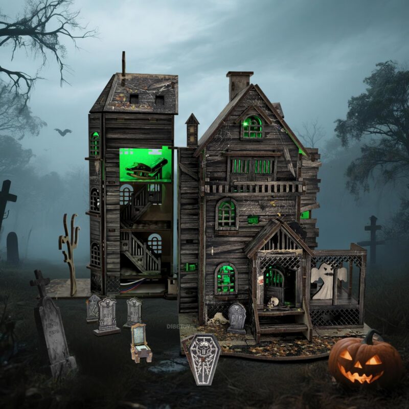 Dibetoy Haunted House DIY Book Nook Kit with LED