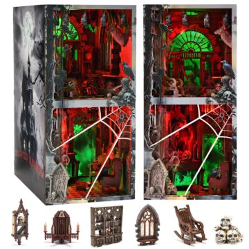 Fifijoy Haunted Horror DIY Book Nook Kit with LED