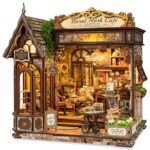 Lorenook Floral Mark Cafe DIY Book Nook Kit with LED