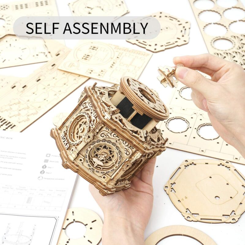 Rokr Cathedral-Style 3D Wooden Music Box Puzzle