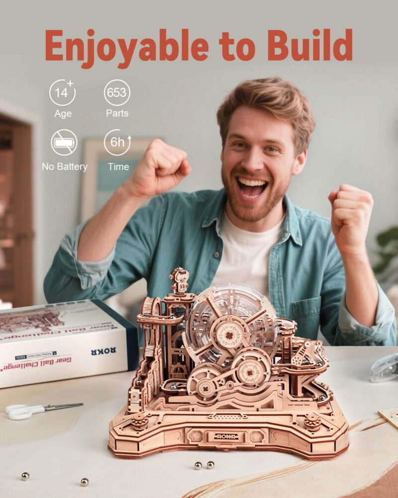 Rokr Gear Ball Challenge 3D Wooden Marble Run