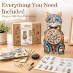 Jollitot Cat 3D Wooden Clock Puzzle