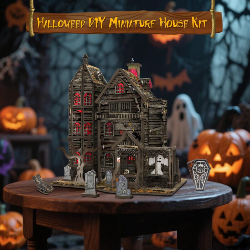 Dibetoy Haunted House DIY Book Nook Kit with LED